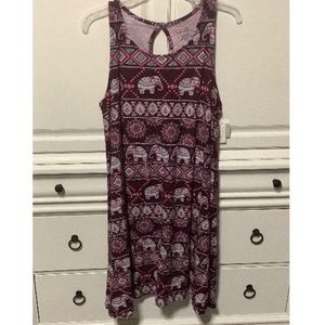 NWT Bobbie Brooks Elephant Print Sleeveless dress